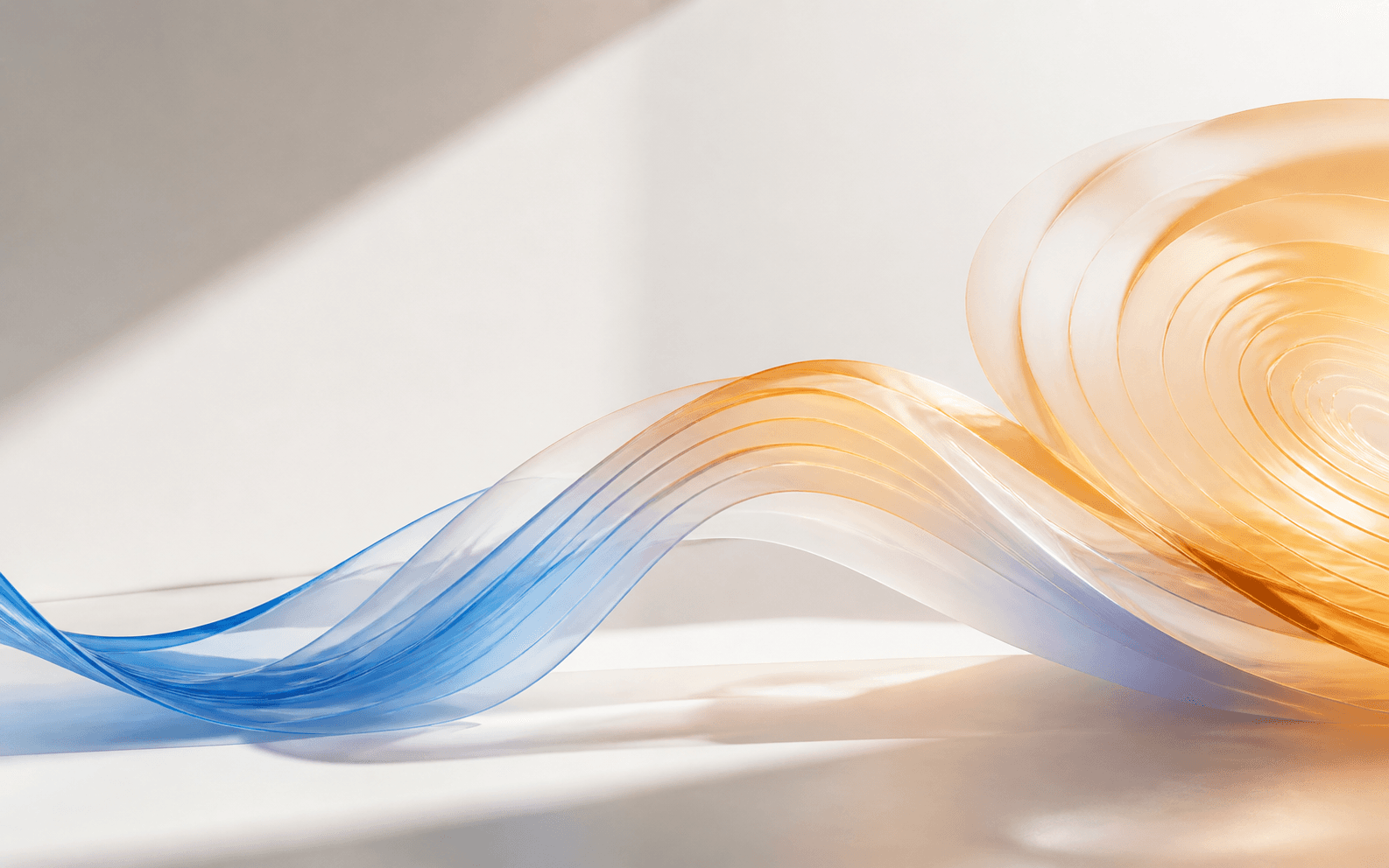 Flussi astratti blu e arancio che rappresentano caldo e freddo